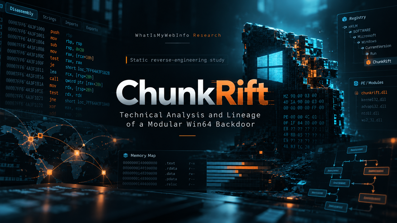 ChunkRift malware reverse engineering research artwork