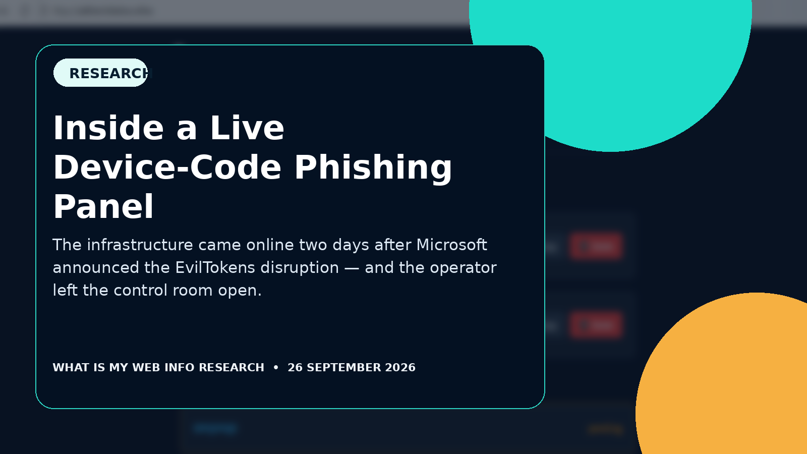 Inside a Live Device-Code Phishing Panel research cover