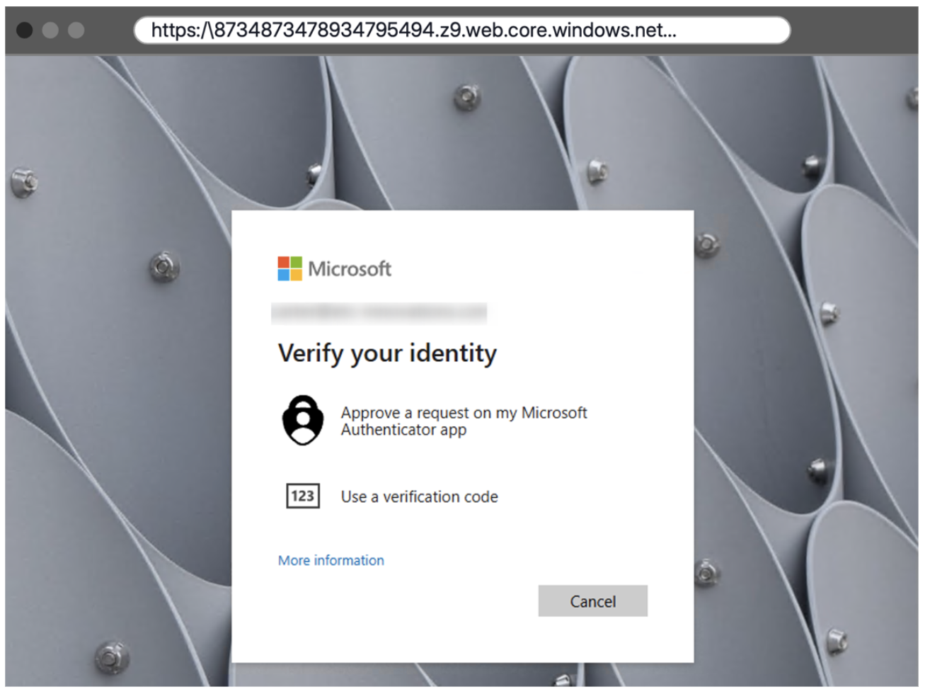 Published MFA method-selection screen offering approval or a verification code